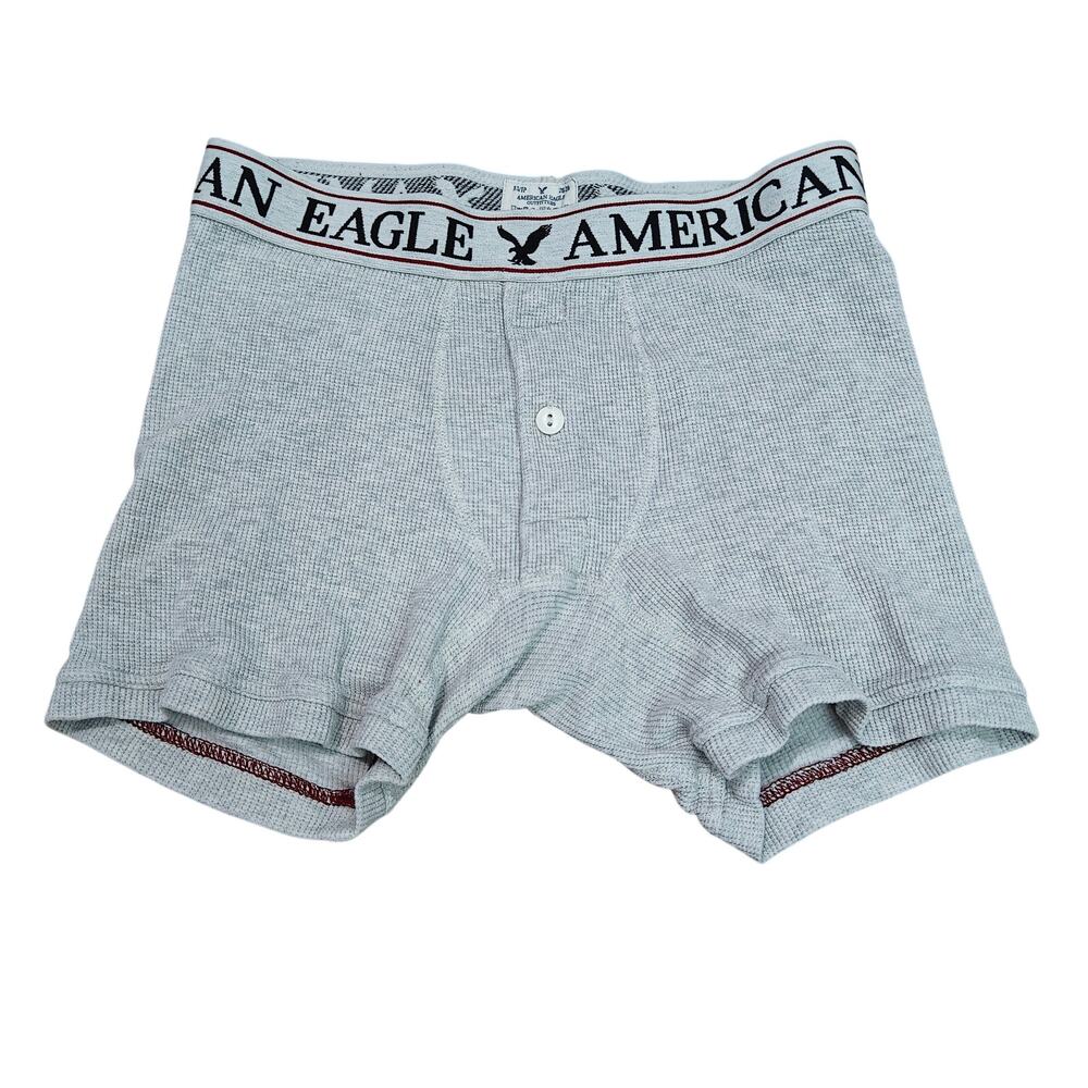 Vintage American Eagle Light Gray Waffle Thermal Boxer Brief Signature Waist XS